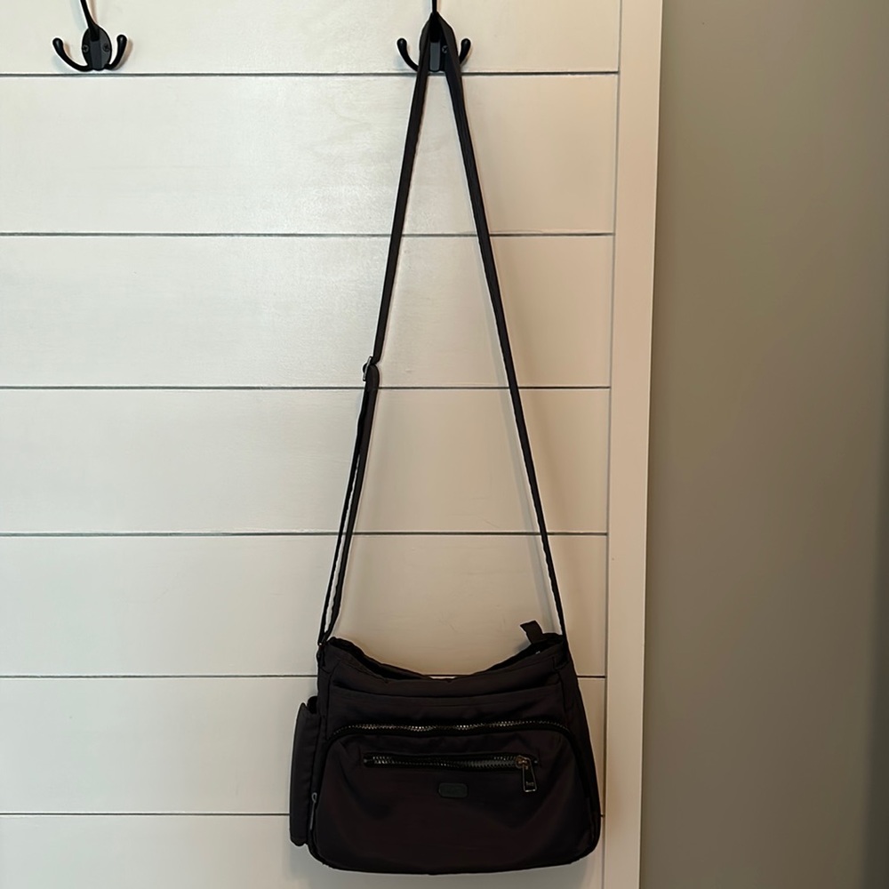 Dark Gray Lug Shimmy Crossbody Bag